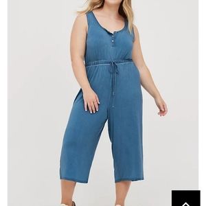 Super Soft Mineral Wash Jumpsuit Blue